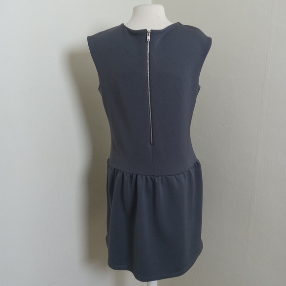 Cynthia Rowley Size 14 Sleeveless Back Zip Pop Over Drop Waist Gray Dress - Picture 3 of 11